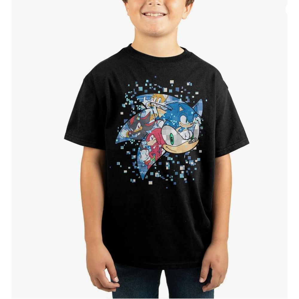 Sonic The Hedgehog Sega Pixelated Youth Boys Short-Sleeve Graphic T-Shirt